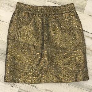 Ann Taylor Loft gold metallic skirt Sz XXS